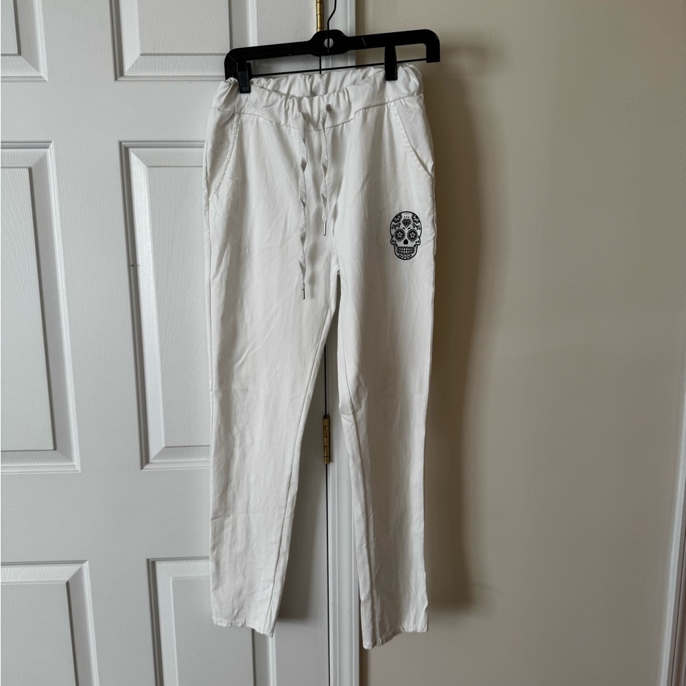 Brand Bazar White Skull Pants